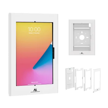 Maclean MC-950 W Tablet Advertising Enclosure Mount with Lock 12.4"-13", VESA 75x75, White