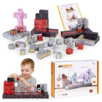 Magnētiskie klucīši bērniem 160 detaļu konstruktora komplekts