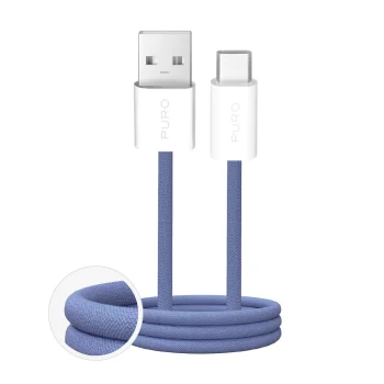Puro Fabrik 2.0 10W USB-A to USB-C Braided Cable 1.5m - Blue