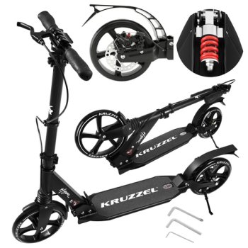 Folding City Scooter Kruzzel Hyperion B 26142 200mm, black-white