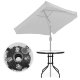 Round Garden Patio Table 80 cm with Tempered Glass Top and Parasol Hole MultiGarden