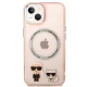 Karl Lagerfeld Karl & Choupette Aluminum MagSafe Case for iPhone 14 Plus, Pink