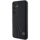 Mercedes Samsung Galaxy S24 Case Leather Curved Stitches, Black