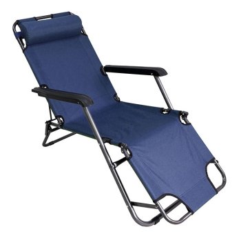 Garden - Beach Deckchair, Sunbathing Lounge, Folding Chair, Dark Blue