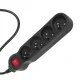 Maclean MCE181 Power Strip with Switch, 4 Outlets, 2300W, 3m, Black