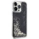 Guess iPhone 14 Pro Max Case Liquid Glitter Marble, Black