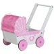 ECOTOYS Wooden Doll Pram and Walker with Canopy