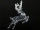 Transparent Reindeer Christmas Tree Ornament with Glitter, 13 cm