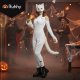 Cosplay Cat Costume Set with Tail and Mask 4pcs Ruhhy 26249, white