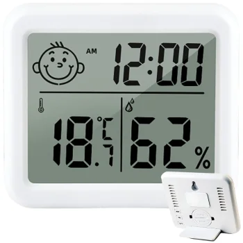 Electronic Indoor Thermometer with Hygrometer, Clock and Calendar