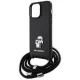 Karl Lagerfeld iPhone 14 Pro Max Case Crossbody Saffiano Metal Pin, Black