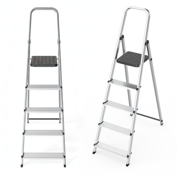 ModernHome 5 Step Ladder Aluminum Folding Stepladder with Platform 330 lbs