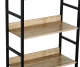 Industrial 4-Tier Bookshelf, Tall Metal and Wood Shelving Unit, 126 cm