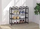 ModernHome Metal Shoe Rack 4 Tiers for 12 Pairs, Black