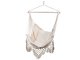 Brazilian Hanging Garden Chihee Swing Hammock Chair with Pillows, Light Beige