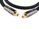 2m Braided Toslink Optical Audio Cable with Gold-Plated Connectors