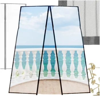 LUARO Magnetic Mosquito Net for Doors, 110x220 cm, Black