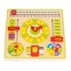 ECOTOYS Wooden Educational Activity Board with Calendar and Clock