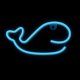 Whale LED Neon Sign Forever Light FLNE19, USB and Battery Powered, blue