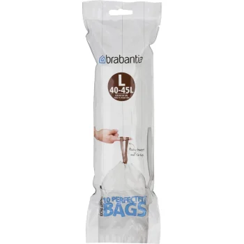 Brabantia PerfectFit Type L Bin Liners 40-45 L, 10 Bags, White