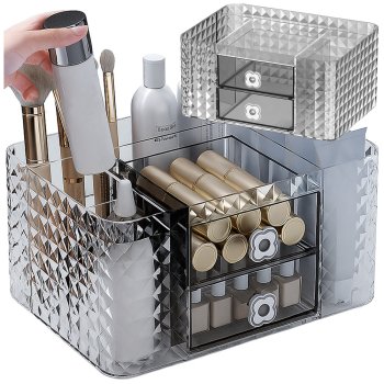 Makeup Organizer with Drawers for Cosmetics and Jewelry Bathroom Vanity Desk Storage
