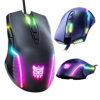 Onikuma CW905 Wired Gaming Mouse, Black