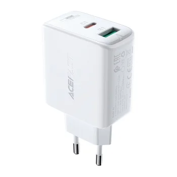 Acefast A5 Wall Charger USB Type-C / USB, 32W, PPS, PD, QC 3.0, White