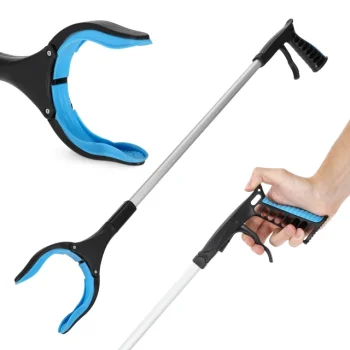 4FIZJO Reacher Grabber Tool for Picking Up Objects, Black/Blue