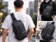 One-Strap Sling Backpack with Combination Lock and USB Port, Black