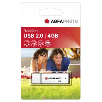 AgfaPhoto 4 GB USB 2.0 Flash Drive USB Stick, Silver