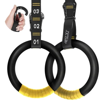 4Fizjo ABS Gymnastic Rings, Black/Yellow