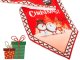 Christmas Table Runner with Snowman, 205x35 cm, Red
