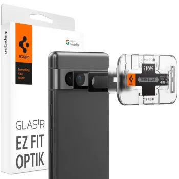 Google Pixel 7a Spigen Optik.Tr CAmera Protector 2-Pack with Frame, Black