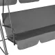3-Seater Garden Swing Freestanding Steel MultiGarden, Grey