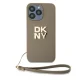 DKNY iPhone 15 Pro Case Wrist Strap Stock Logo, Beige