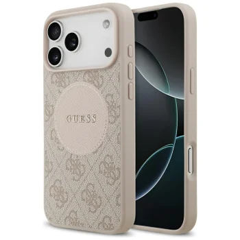 Guess 4G Circle Classic Logo MagSafe Phone Case Cover iPhone 17 Pro Max - pink