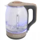 Electric Kettle, Glass, 1500W, 2L, LED Illumination, Brown