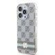 Apple iPhone 15 Pro 6.1\'\' DKNY IML Checkered Mono Pattern Printed Stripes MagSafe Case Cover, Beige