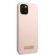 Guess Silicone Logo Plate MagSafe vāciņš iPhone 13 mini, rozā