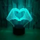 3D LED Night Light Hands Heart Shape ZD98C, RGB