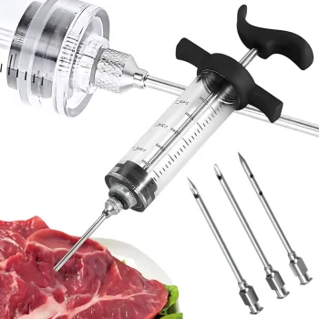 Meat Injector Syringe for Marinating, 50ml, 3 Needles