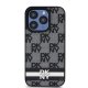 DKNY iPhone 15 Pro Case Leather Checkered Mono Pattern, Black