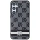 DKNY Samsung Galaxy S24+ Case Leather Checkered Mono Pattern, Black