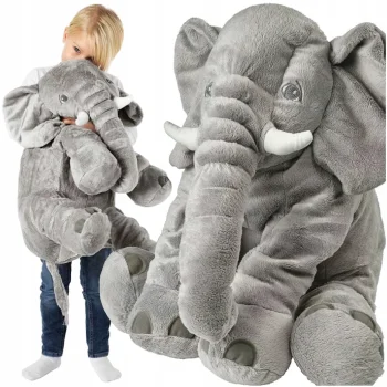 Plush Elephant Pillow Toy, 60x45 cm