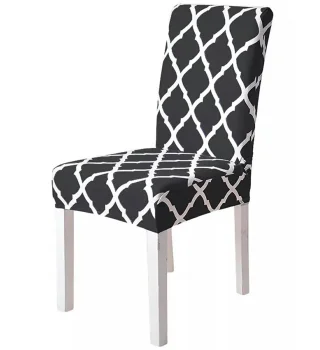 Universal Stretch Dining Chair Cover with Stripes, Black
