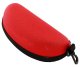 Hard Shell Glasses Case with Zipper and Clip, Red