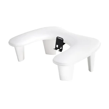 Momo Croissant Manicure Armrest with Phone Holder, White
