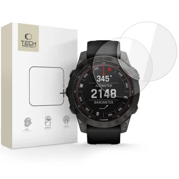 Tech-Protect Glass Fit+ Tempered Glass for Garmin Fenix 7X / 7X Pro 2-Pack, Transparent