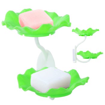 Wall-Mounted Soap Dish with Adhesive Mount, Green