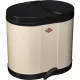 Wesco Eco-Double Bin Pedal Recycling Trash Can, 2x 15 L, Almond